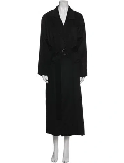 Pre-owned Roucha Wool Trench Coat In Black