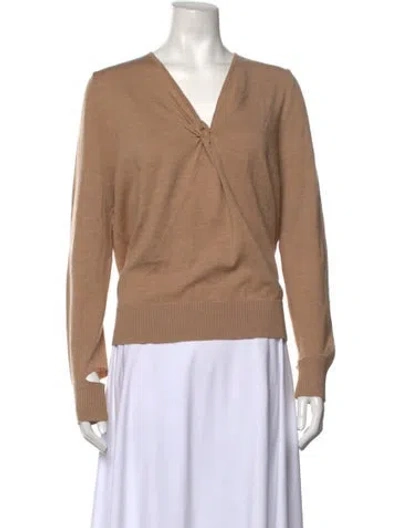 Pre-owned Roucha Wool V-neck Sweater In Neutrals