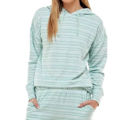 Roudelain Drop Shoulder Hoodie Pajama Top In Malachite Green Heather