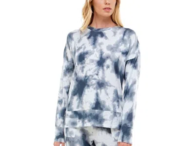Roudelain Whisper Luxe Drop Shoulder Pajama Top In Echo Tie Dye/cloud Dancer Sd In Multi
