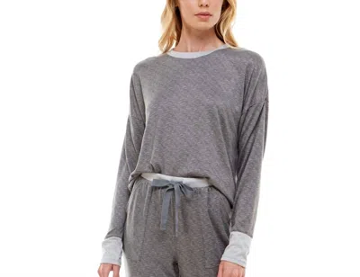 Roudelain Whisper Luxe Drop Shoulder Pajama Top In Gray Flannel