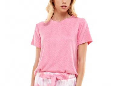 Roudelain Whisper Luxe Short Sleeve Pajama Top In Flamingo Pink