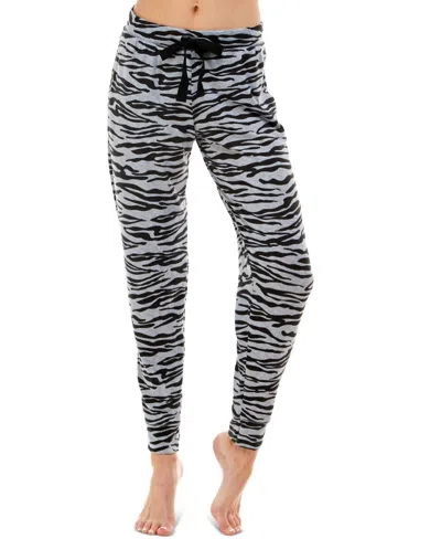 Roudelain Whisperluxe Printed Jogger Pajama Bottoms In Striped Zebra In Multi