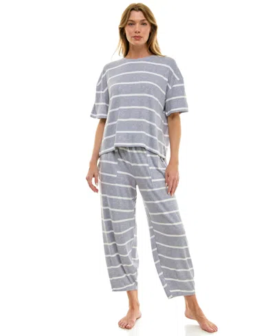 Roudelain Women's Boxy T-shirt And Barrel Leg Pants Set In Blue
