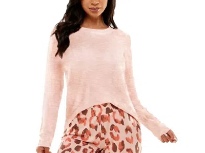 Roudelain Women's Cashmere Luxe Long Sleeve Pajama Top In Pink Leopard