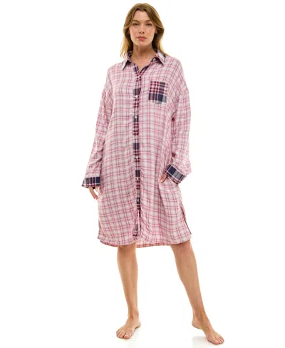 Roudelain Women's Collared Sleepshirt In Multi