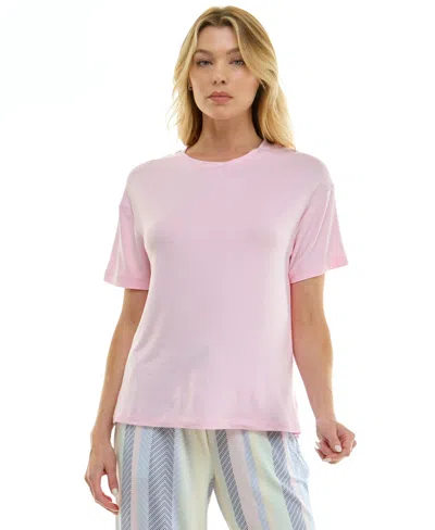 Roudelain Women's Drop Shoulder Crew Neck Top In Pink