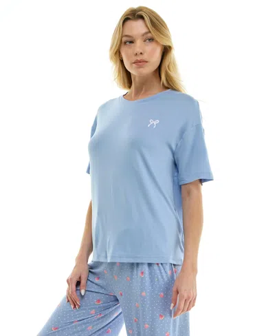 Roudelain Women's Drop Shoulder Crew Neck Top In Purple