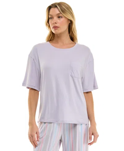 Roudelain Women's Drop-shoulder Crewneck Sleep Tee In Purple