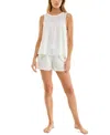 Roudelain Women's Eyelet Tank Top & Short Pajama Set
