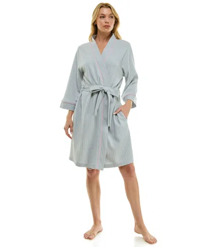 Roudelain Women's Kimono Wrap Robe In Blue