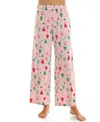 Roudelain Women's Printed Open Leg Velour Pants In Pink