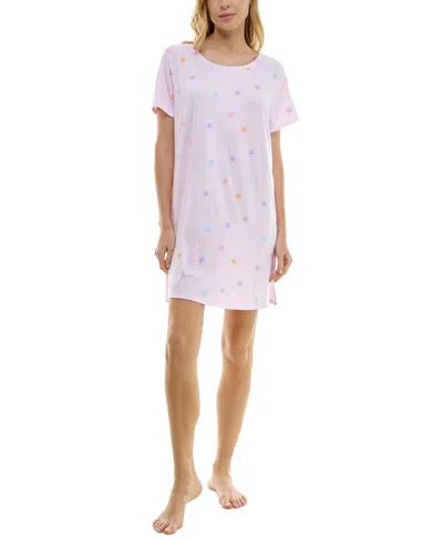 Roudelain Women's Printed Short-sleeve Sleepshirt In Luke Star