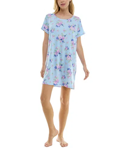 Roudelain Women's Printed Short-sleeve Sleepshirt In Marlior Floral