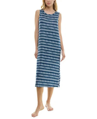 Roudelain Women's Printed Sleeveless Nightgown In Quartz Stripe