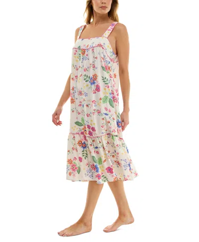 Roudelain Women's Printed Tiered Cami Sleep Dress