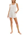 Roudelain Women's Ruffled Pointelle Short Pajama Set In Cloud Dancer