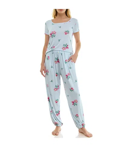 Roudelain Women's Short-sleeve T-shirt & Balloon Pants, 2-piece Pajama Set