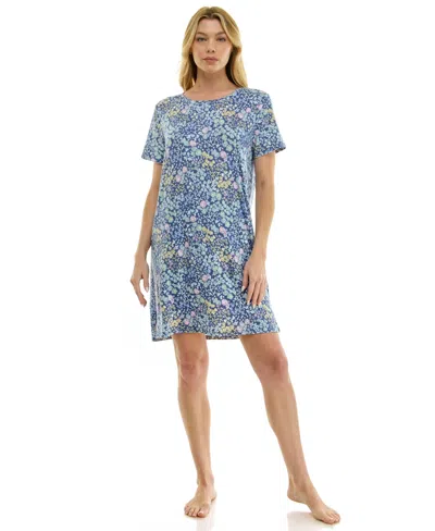 Roudelain Women's Short-sleeve Sleep Shirt In Blue