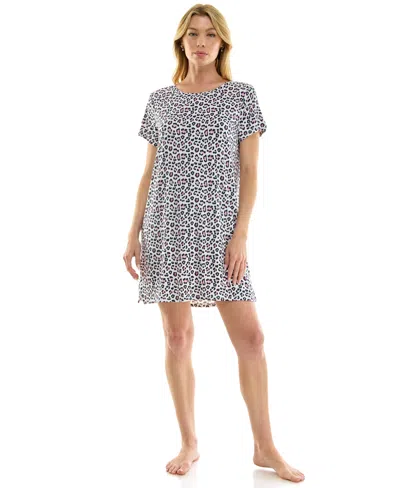Roudelain Women's Short-sleeve Sleep Shirt In Black