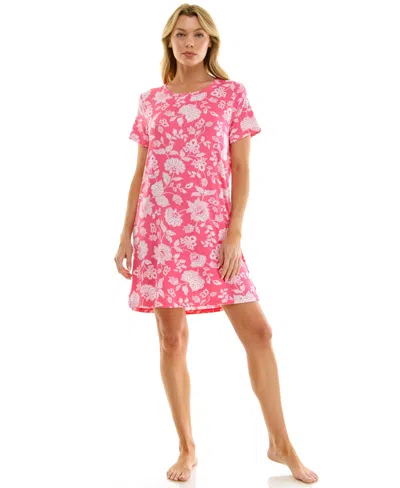 Roudelain Women's Short-sleeve Sleep Shirt In Pink