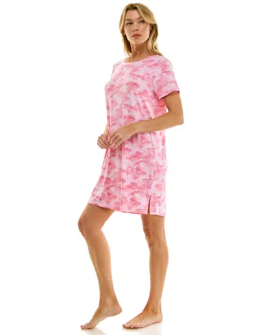 Roudelain Women's Short-sleeve Sleep Shirt In Pink