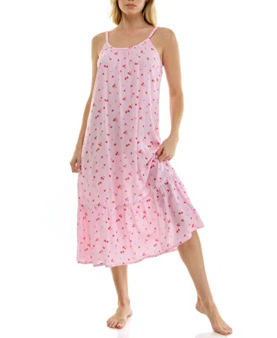 Roudelain Women's Sleeveless Scoop Neck Cami Gown In Pink