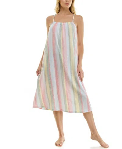 Roudelain Women's Sleeveless Square Neck Midi Sleep Chemise In Multi