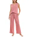 Roudelain Women's Tank & Wide-leg Pant Pajama Set In Pink