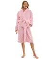 Roudelain Women's Textured Shawl Collar Robe In Pink