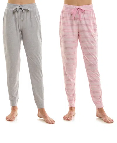 Roudelain Women's Ultra-soft Jogger Pajama Bottoms, Set Of 2 In Multi