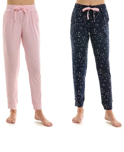 Roudelain Women's Ultra-soft Jogger Pajama Bottoms, Set Of 2 In Multi