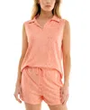 Roudelain Women's Wonderluxe Tank & Short Pajama Set In Pink
