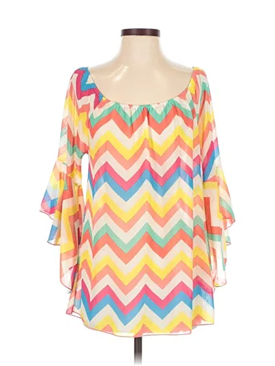 Pre-owned Rouge 3/4 Sleeve Blouse In Yellow