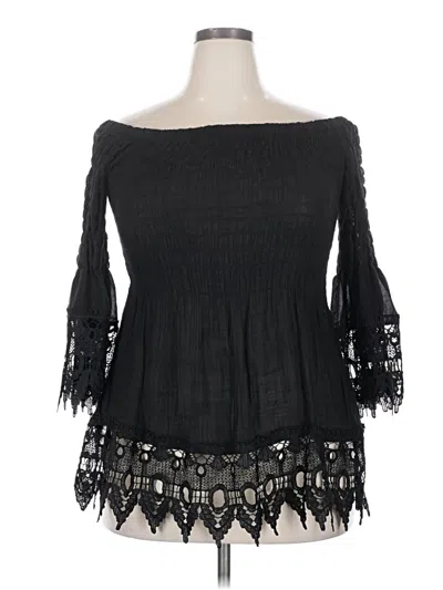 Pre-owned Rouge 3/4 Sleeve T-shirt In Black