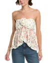 Rouge &  Floral Top In Neutral