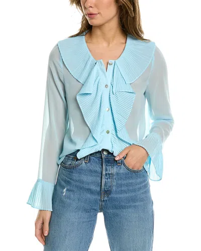 Rouge &  Frill Blouse In Blue