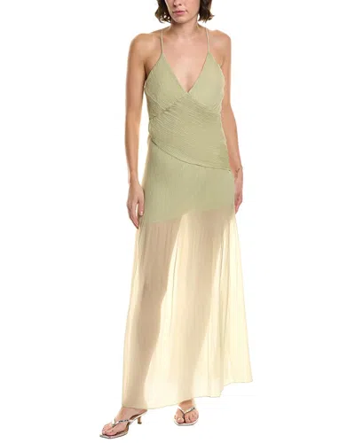 Rouge &  Pleated Maxi Dress In Green