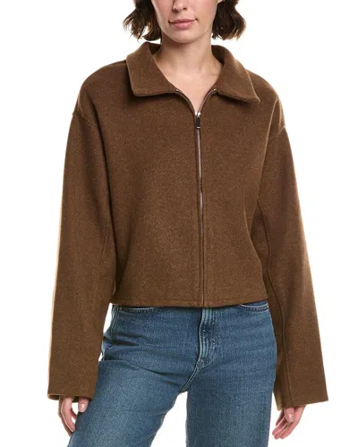 Rouge &  Zip Cardigan In Brown