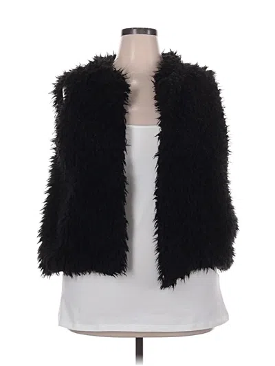 Pre-owned Rouge Faux Fur Vest In Black