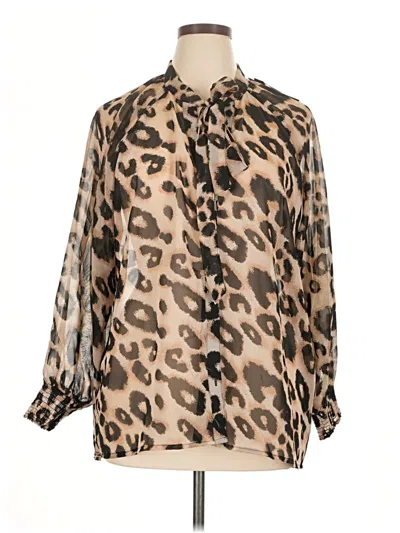Rouge Long Sleeve Blouse In Brown