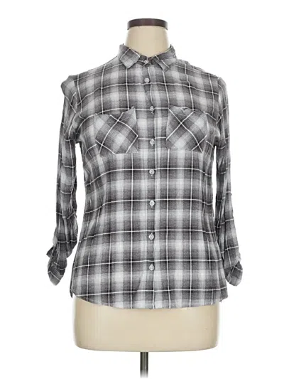 Pre-owned Rouge Long Sleeve Button Down Shirt In Gray