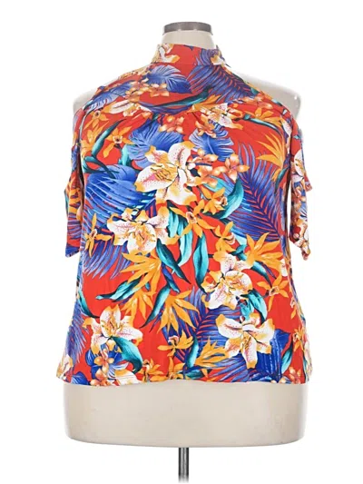 Pre-owned Rouge Short Sleeve Blouse In Orange
