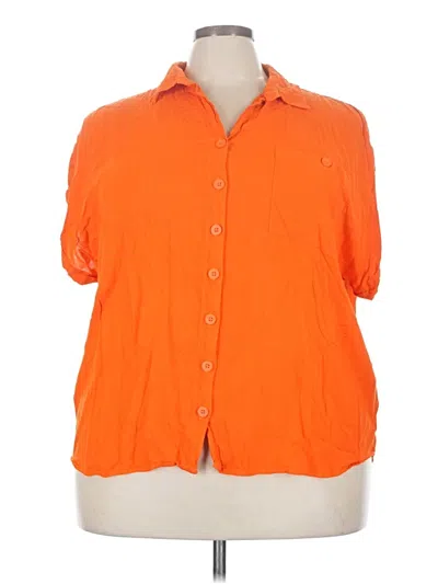 Pre-owned Rouge Short Sleeve Blouse In Orange