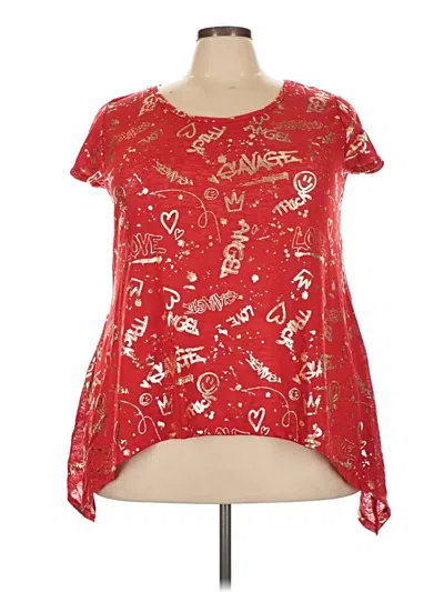 Pre-owned Rouge Short Sleeve Blouse In Red