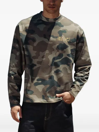 Rough Army Camouflage-print Long-sleeved T-shirt In Animal Print