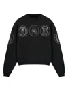 Rough Circular-print Cotton Sweatshirt In Black