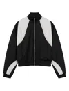 Rough Contrast Long-sleeves Track Jacket In Black