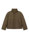 Rough Embroidered-detail Quilted Jacket In Brown