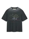 Rough Embroidered-logo T-shirt In Gray